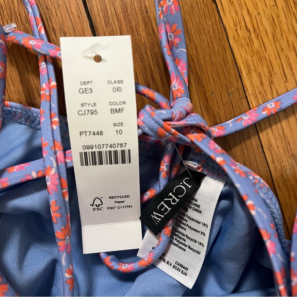 NWT J.Crew Curved One-Piece Swimsuit - Summer Fields floral Size 10 - Picture 3 of 3
